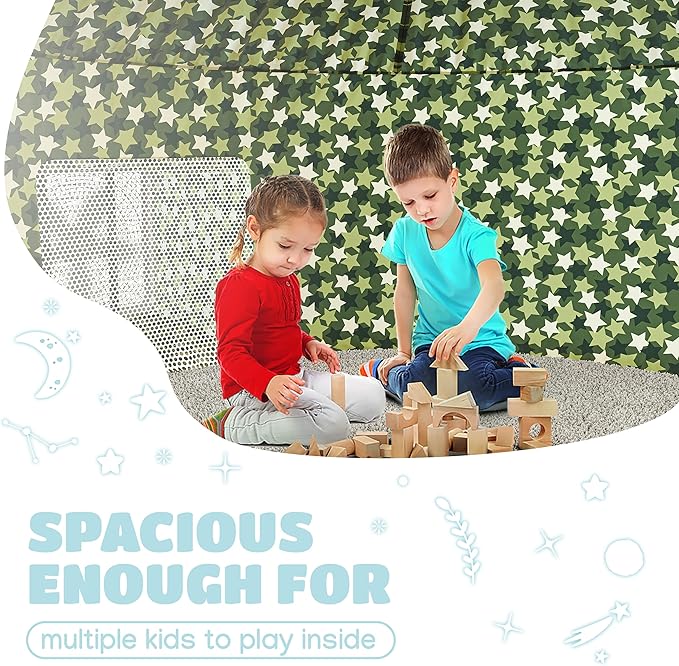 Skywin Air Tent Fort Playhouse for Kids - Inflatable Kids Fort Sets Up and Stores Away in Seconds (Fan NOT Included) (Camo)