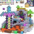 Magnetic Blocks - Build Mine Magnet World Set, STEM Magnetic Building Blocks for Kids Ages 4-6 6-8 8-13, Montessori Sensory Toys for Toddlers, Birthday Toys Gifts for 3+ Years Old Boys & Girls