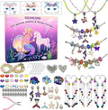 GO2HEJING Charm Bracelet Making Kit for Girls, Jewelry Making Kit for Girls 8-12, Ear Cuff/Necklace Craft Kit, Cute Face Temporary Tattoos for Kids, Mermaid Toys for Teenage Birthday Gift (Ocean)