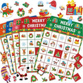 SpriteGru Christmas Bingo Game, 25PCS Bingo Board Game, 2-25 Players Bingo Game Set for Teenager or Adults Xmas Party, Fun Interesting Activity Winter Party Supplies