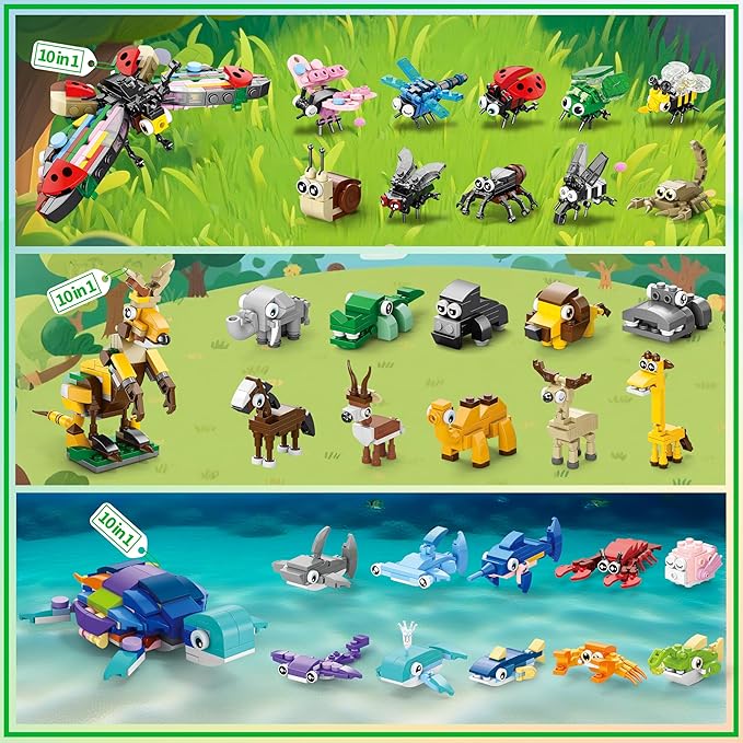 30 Packs Party Favors for Kids, 888 PCS Animal Building Blocks Mini Sets Party Favors for Goodie Bags Stuffers Classroom Prizes Return Gifts Birthday Bulk Gifts for Boys Girls Student Ages 6+