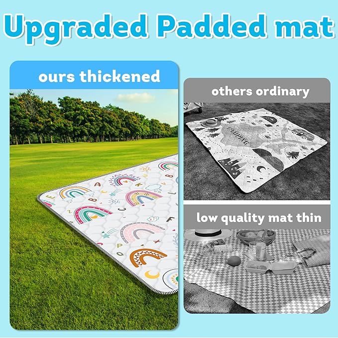 Baby Play Mat，Thick Soft 71" X 79" Playpen mat, Non-Slip and Machine Washable Baby Play Mats for Floor，Crawling Mat for Babies, Toddlers & Infants to Play and Learn (Rainbow)