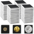Uncle Paul 50 PCS Coin Capsules, Coin Snap Holders with 5 Sizes Black Gaskets 20/25/30/35/40mm, Clear Coin Cases for Coin Collection Supplies Silver Dollar Pounds Cents