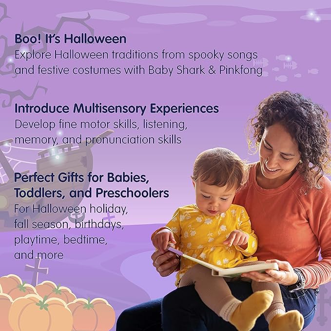 Baby Shark Halloween Songs Sound Book, Children's Halloween Books, Interactive Learning Books for Toddlers, Learning & Education Book Toys, Baby Shark for Babies & Toddlers 1-3