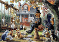Cats and Dogs 1000 Piece Puzzle for Adults Unique Fall Scene with Victorian House Jigsaw Puzzles for Adults 1000 Pieces Family Challenging Puzzle (27.5"x19.6")