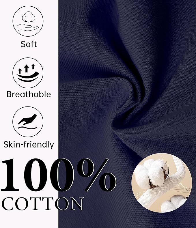 CF Womens 100% Cotton Pajamas Set Button Down Pjs Sets Short Sleeve Top & Long Pants Sleepwear Comfy Loungewear with Pockets
