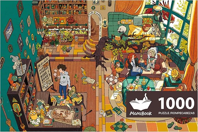 MOMIBOOK 1000 Piece Puzzle for Adults Jigsaw Puzzles of Enchanted Magic House, Touch Film Painting Image Difficult Challenging Hard Impossible Puzzle Unique Funny Party Christmas Birthday Gifts
