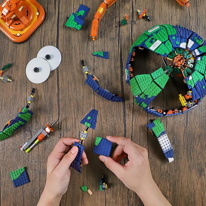 Ideas The Globe Mini Building Set for Adults,2514 Pcs Build Home Decor World map Spinning Globe Gifts for who Love Travel and Geography,New 2023