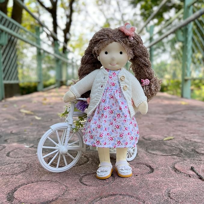 BlissfulPixie Handmade Wedding Present Princess Doll Waldorf Doll Rag Doll Birthday Present for Girl with Exquisite Box - Hazel 12"