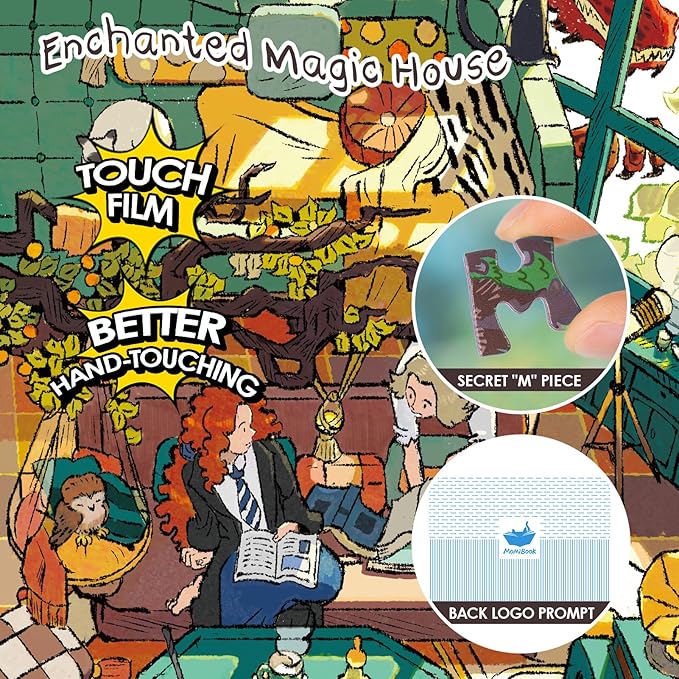 MOMIBOOK 1000 Piece Puzzle for Adults Jigsaw Puzzles of Enchanted Magic House, Touch Film Painting Image Difficult Challenging Hard Impossible Puzzle Unique Funny Party Christmas Birthday Gifts