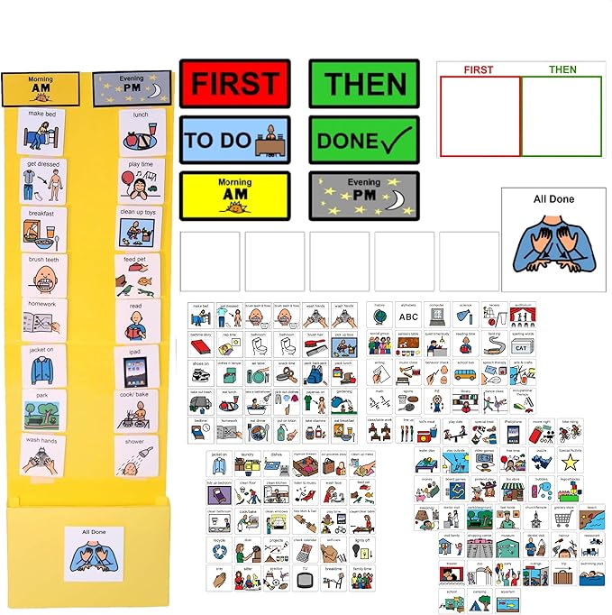 Visual Schedule for Kids – 133 Durable Plastic Picture Cards with Soft Loop Coins | Daily Routine & Chore Reward Chart for Home, School, Autism, ADHD & Special Needs Behavior Support