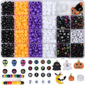 XIANNVXI 10Colours Halloween Pony Letter Beads Set Friendship Bracelet Making Kit 640pcs Orange Purple White Letter Pony Beads Bulk