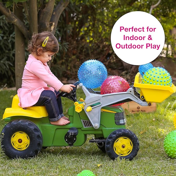 Edushape Sensory Ball for Baby - 7” Solid Primary Color Baby Ball That Helps Enhance Gross Motor Skills for Kids Aged 6 Months & Up - Pack of 1 Vibrant Colorful and Unique Textured Ball for Baby