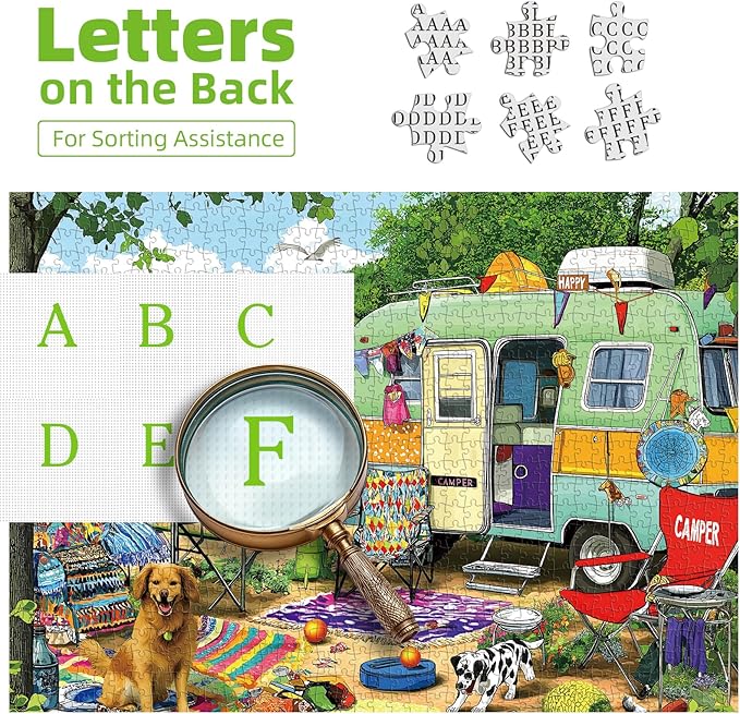 Puzzles for Adults 500 Pieces, Lakeside Camping Puzzle Challenging Puzzles for Adults, Jigsaw Puzzles 500 Pieces Ideal for Relaxation and Family Fun Puzzle Finished Size is 23 x 15 inch