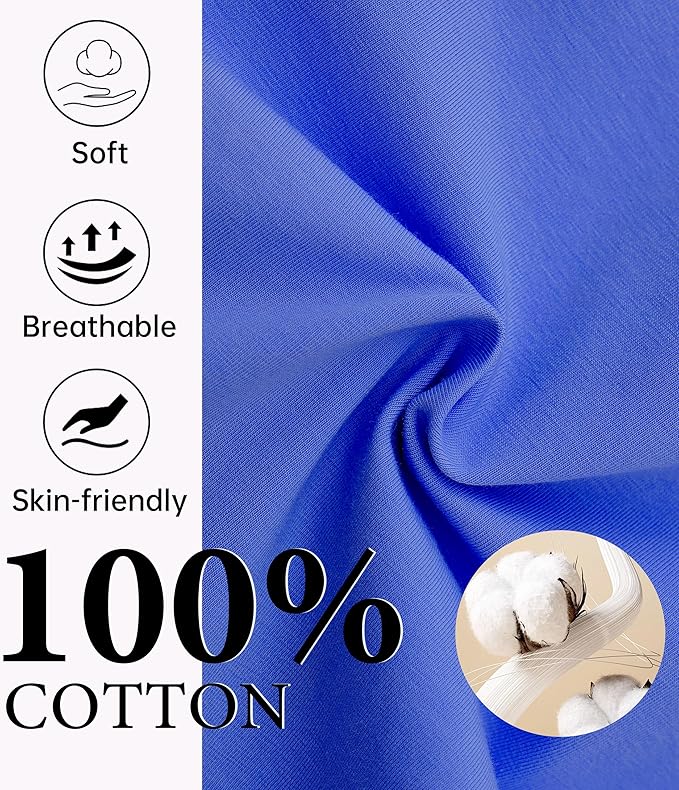 CF Womens 100% Cotton Pajamas Set Button Down Pjs Sets Short Sleeve Top & Long Pants Sleepwear Comfy Loungewear with Pockets