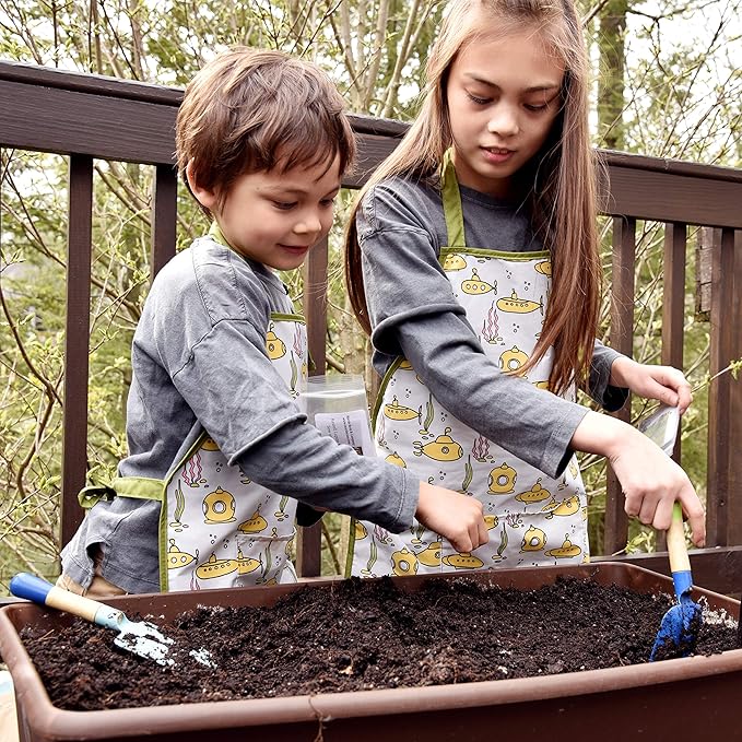 Urban Infant Little Helper Kids Apron - Children's Cooking Art Gardening - Great Gift for Toddler Boys and Girls